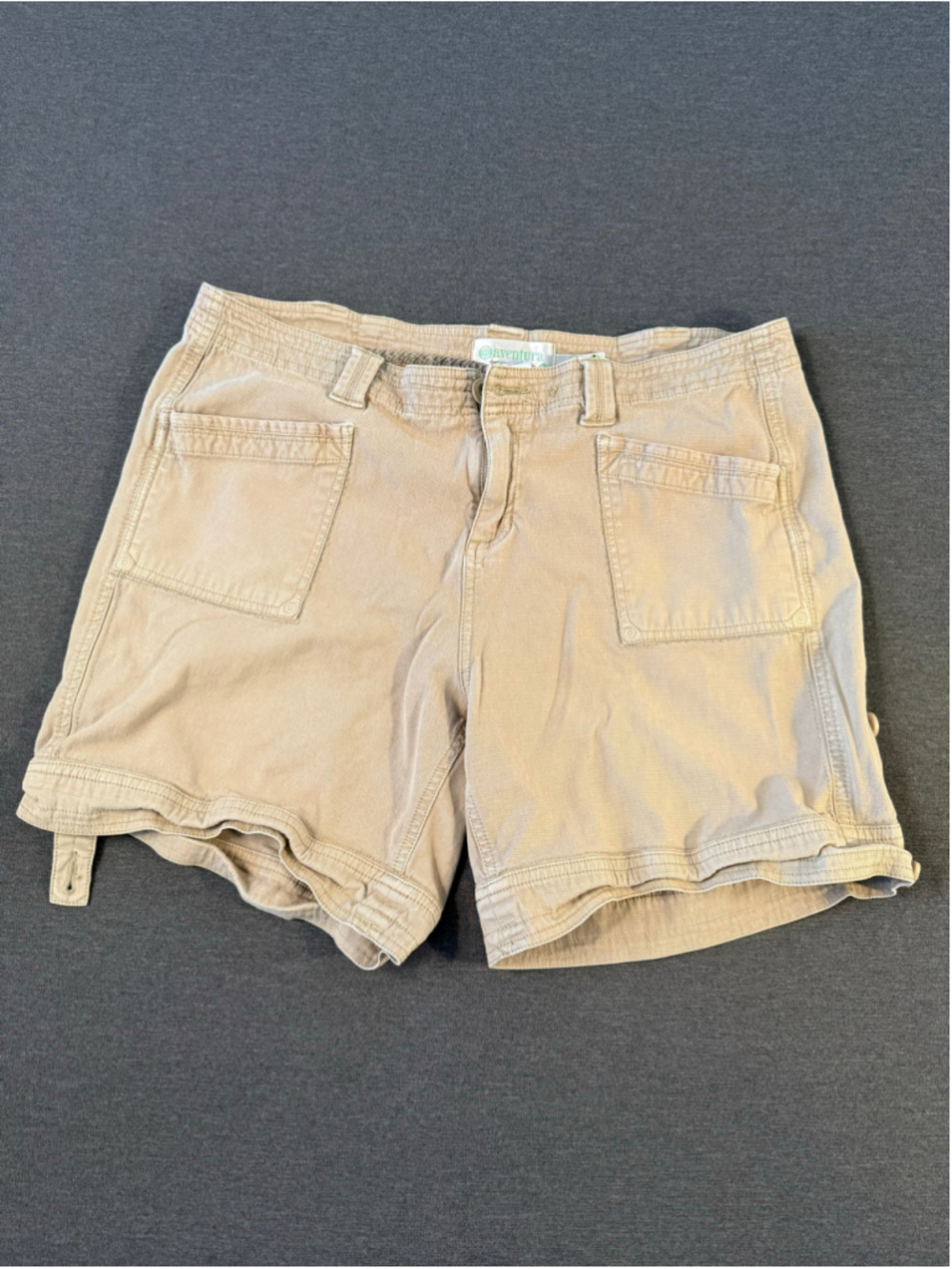 Aventura Organic Cotton Khaki Utility Cargo Shorts Size 12